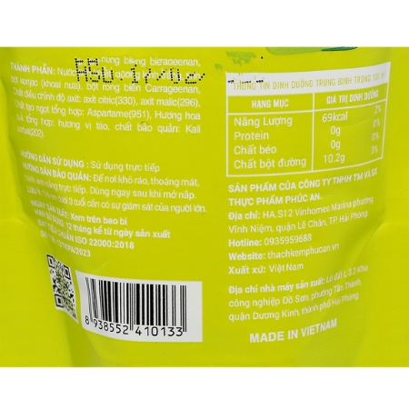 Thạch uống trái cây Jelly vị Táo 80ml