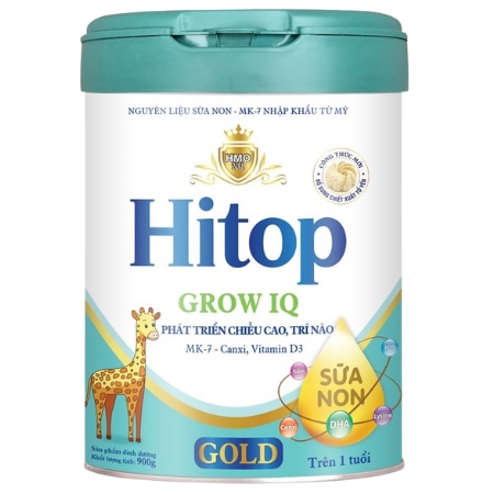Sữa dinh dưỡng Hitop Grow IQ Gold hỗ trợ Chiều cao & Trí Não 850g