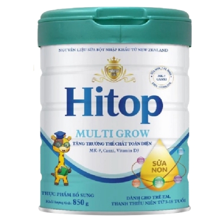 Sữa dinh dưỡng Hitop Multi Grow hỗ trợ phát trriển chiều cao cân nặng 850g
