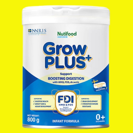 Sữa dinh dưỡng công thức Nutifood Grow Plus+ 0+ (800g xanh) hỗ trợ tiêu hóa