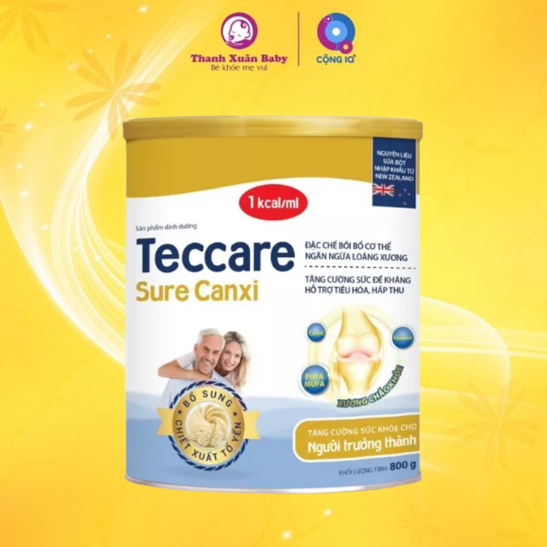 Thành phần Sữa bột Teccare Sure Canxi 800gr
