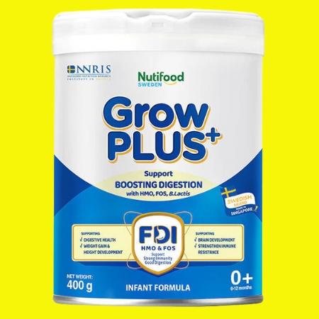 Sữa dinh dưỡng công thức Nutifood Grow Plus+ 0+ (400g xanh) hỗ trợ tiêu hóa