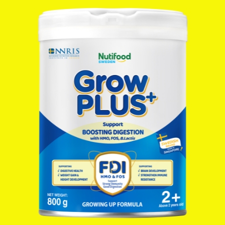 Sữa dinh dưỡng công thức Nutifood Grow Plus+ 2+ (800g xanh) hỗ trợ tiêu hóa