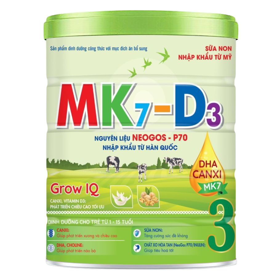 Thực phẩm dinh dưỡng dành cho trẻ thấp còi, nhẹ cân MK7-D3 Grow 900g