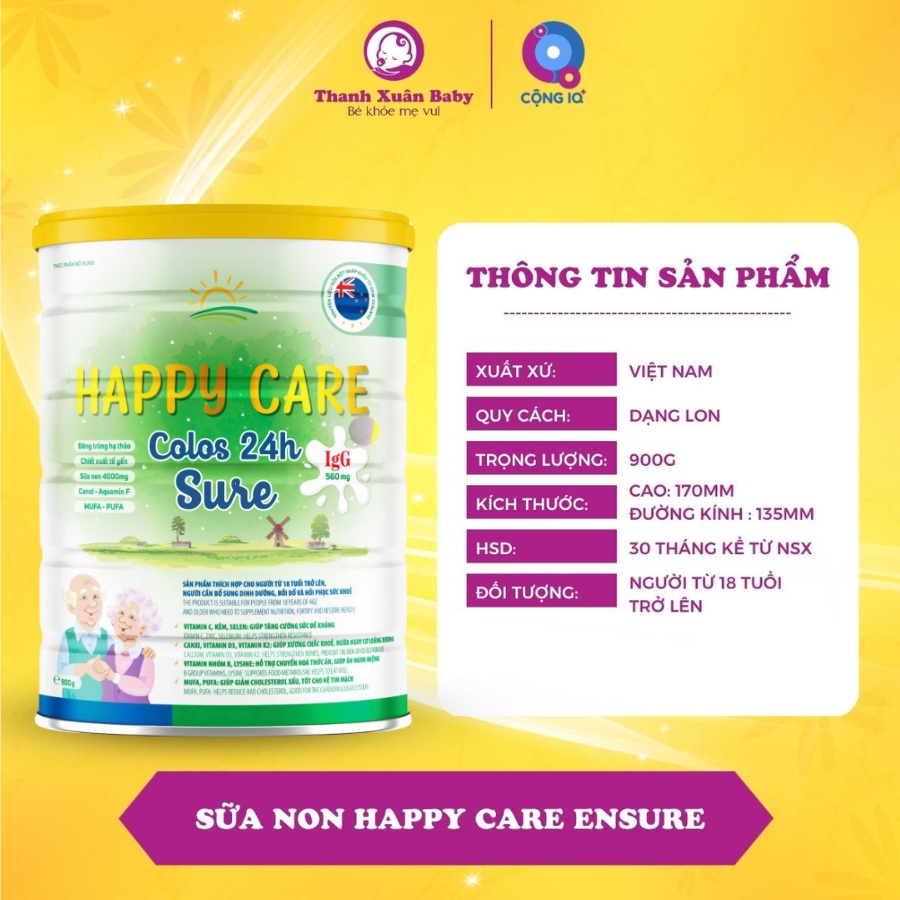 Sữa non phục hồi sức khỏe Happy Care Sure