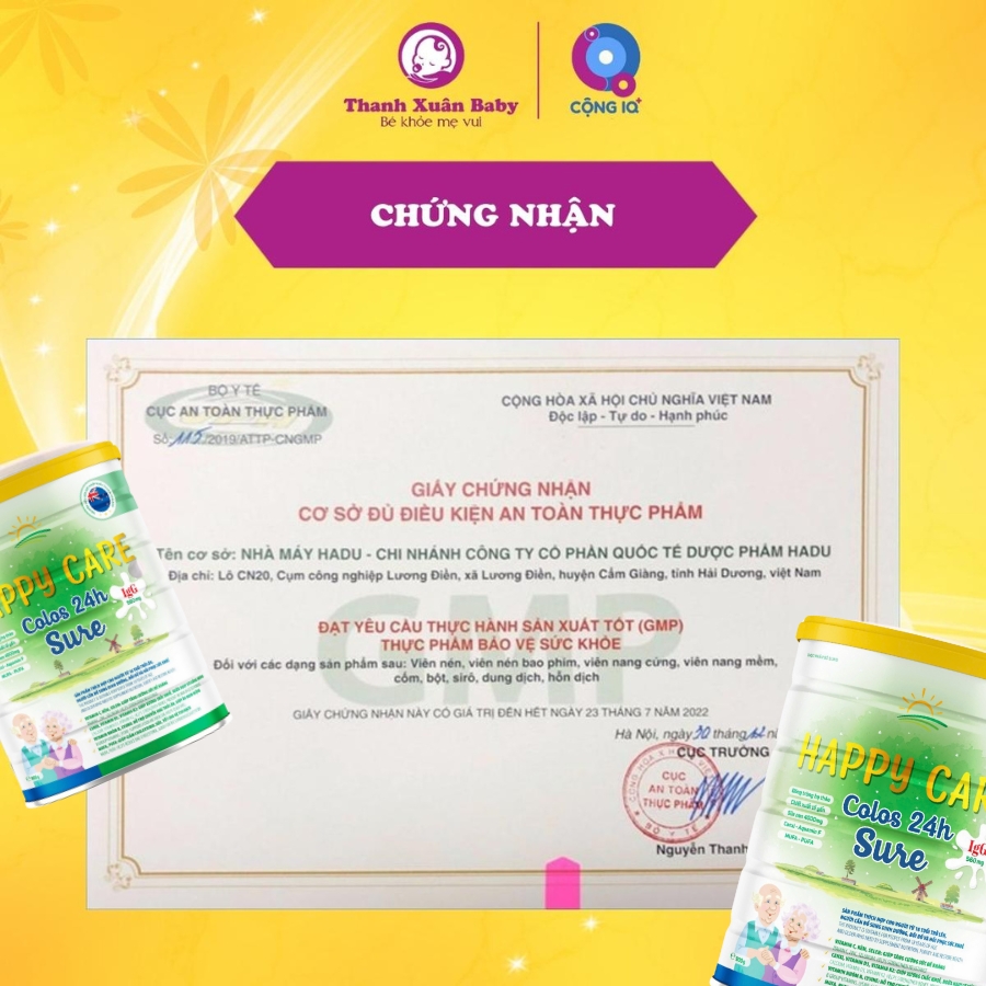 Sữa non phục hồi sức khỏe Happy Care Sure