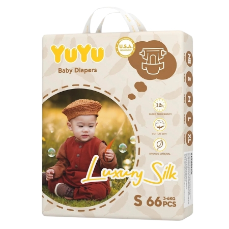 Bỉm dán YuYu Luxury Silk S 66 miếng (Baby 3-6kg)