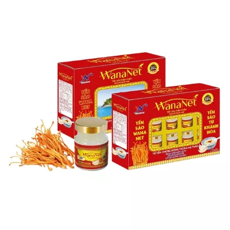 Tổ yến chưng Wana Nest thượng hạng đông trùng hạ thảo - Hộp quà