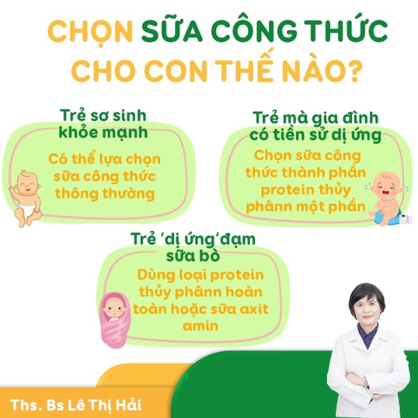 cách chọn sữa công thức được chia sẻ bởi bác sĩ Lê Thị Hải