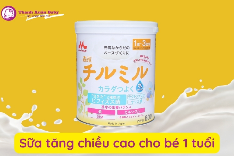 sữa cho bé 1 tuổi tăng chiều cao