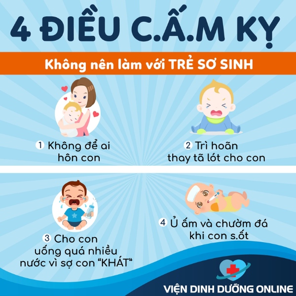 một số điều cấm kỵ khi chăm sóc trẻ sơ sinh