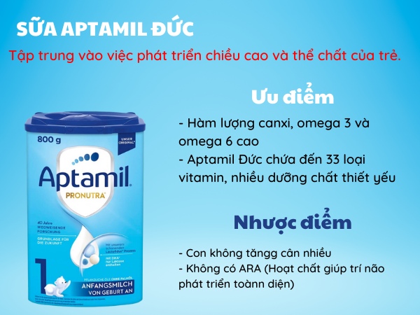 ưu và nhược điểm của sữa aptamil đức số 1