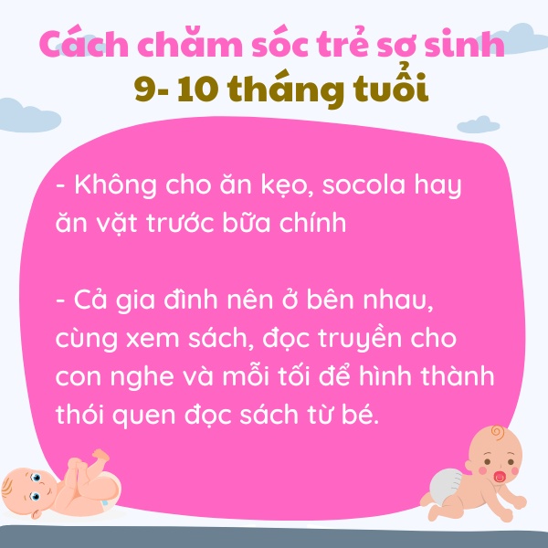 hướng dẫn chăm sóc trẻ em từ 9 - 10 tháng tuổi