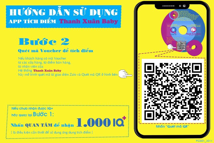 quét mã QR nhận quà từ thanh xuân baby