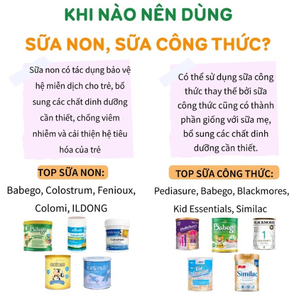 Khi nào nên sử dụng sữa non công thức