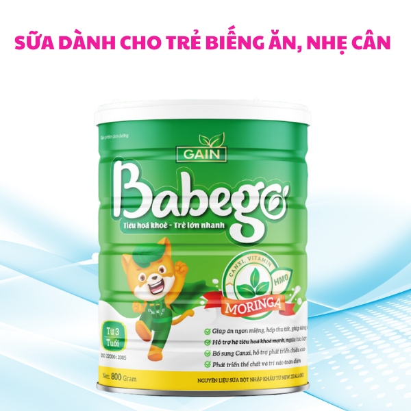 Sữa thảo dược chùm ngây Babego dành cho trẻ biếng ăn