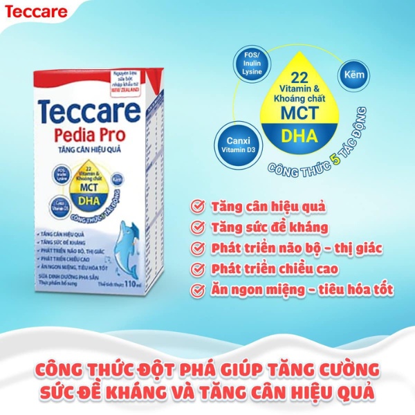 sữa pha sẵn cho bé từ 1 tuổi - Sữa bột pha sẵn Teccare Pedia Pro