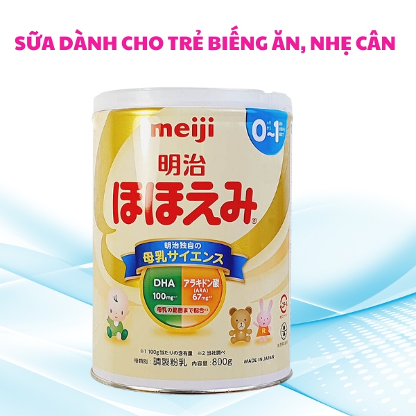 sữa Meiji cũng là một dòng sản phẩm phù hợp với trẻ biếng ăn, nhẹ cân