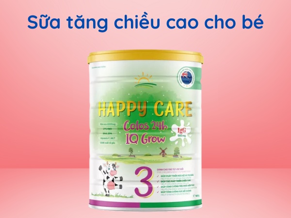 sữa bột tăng chiều cao cho bé - Sữa Non Happy Care IQ Grow