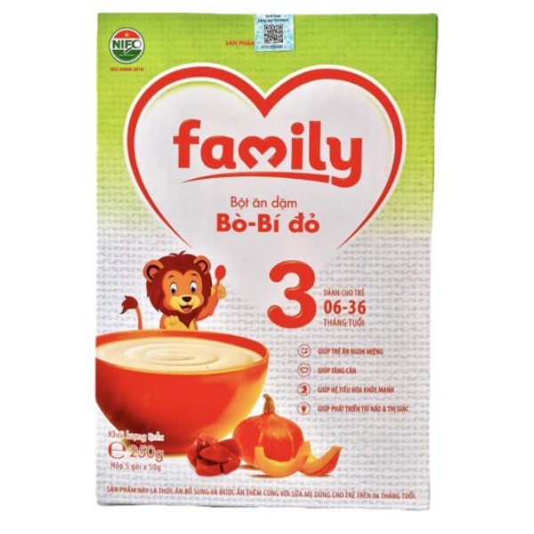Bột ăn dặm Family Bò bí đỏ