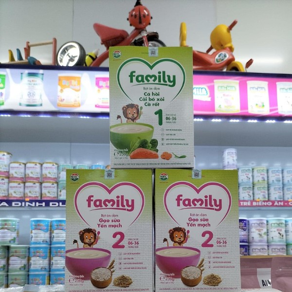 Bột ăn dặm Family Cá Hồi Cải Bó Xôi Cà Rốt