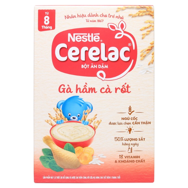 Bột ăn dặm Nestlé Cerelac Gà hầm và Cà rốt