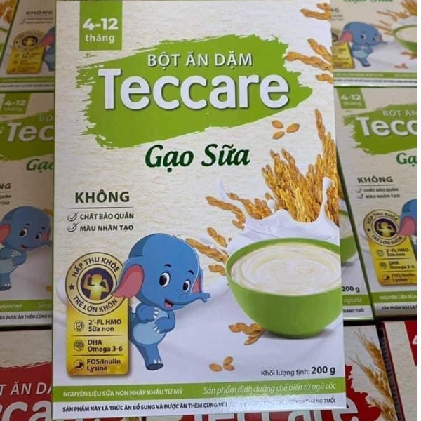 Bột ăn dặm Teccare Gạo Sữa 200g