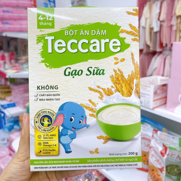 Bột ăn dặm Teccare Gạo Sữa 200g