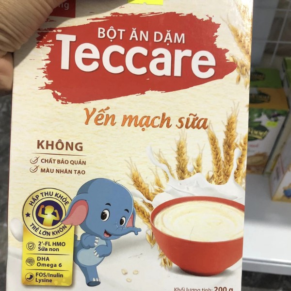 Bột ăn dặm Teccare - Yến Mạch Sữa 200g