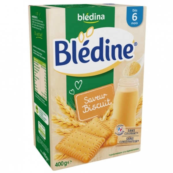 Bột Pha Sữa Bledina 6m Vị Bích Quy (hộp 400g)