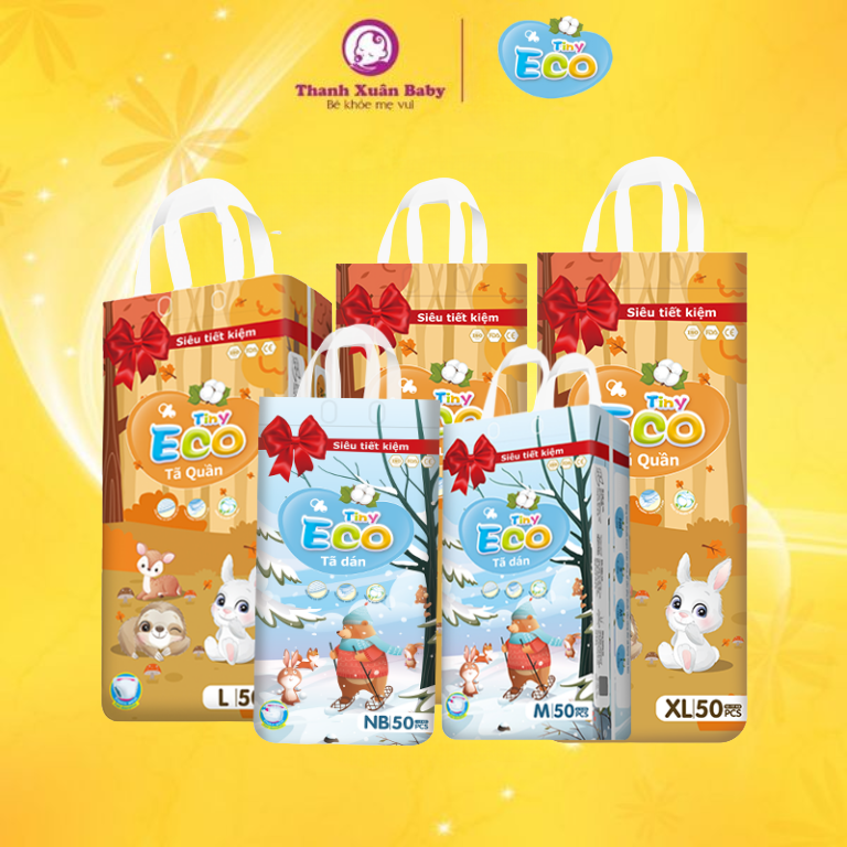 Size Tã bỉm Tiny Eco Newbone 50 dán