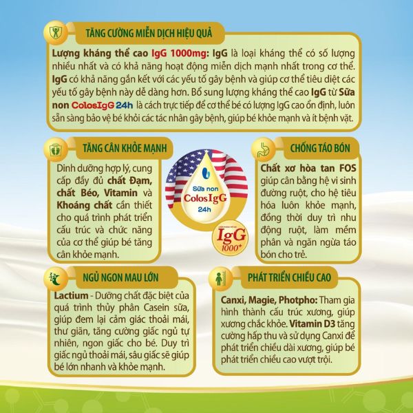 thành phần dinh dưỡng của sữa ColosBaby Gold 1+