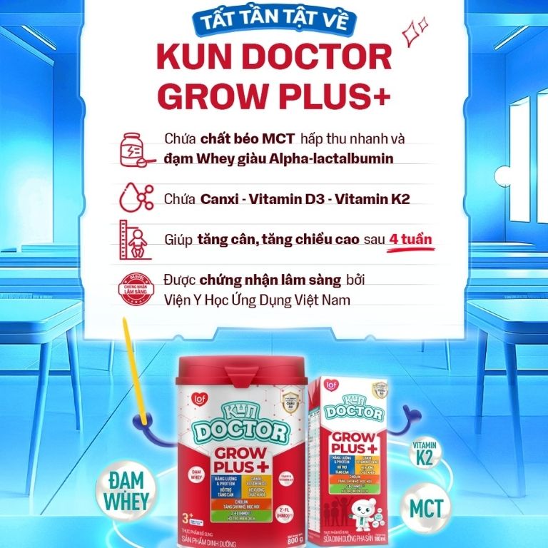 Sữa bột Kun Doctor Grow Plus+ 900g