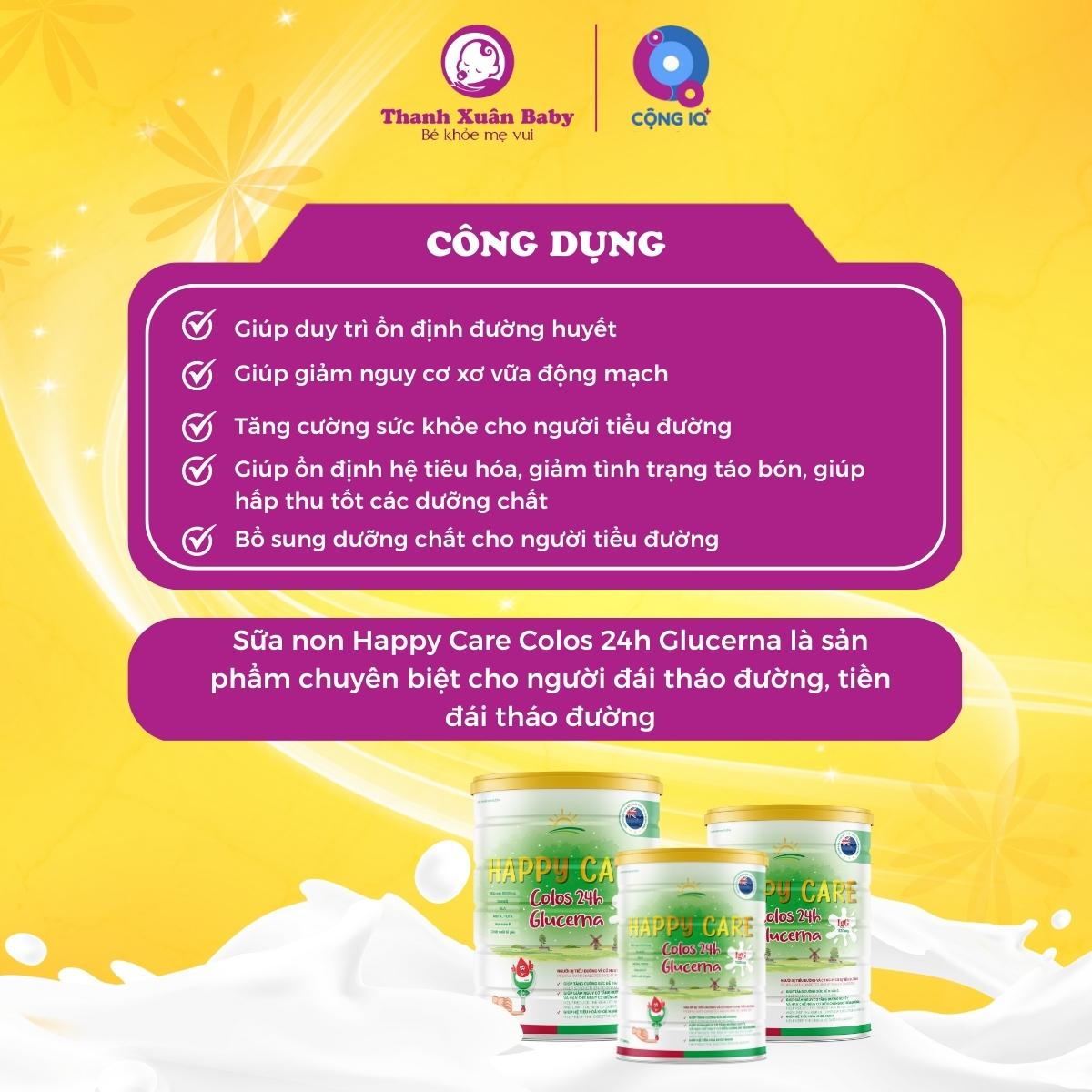 Công dụng Sữa non tiểu đường Happy Care Glucerna 800g