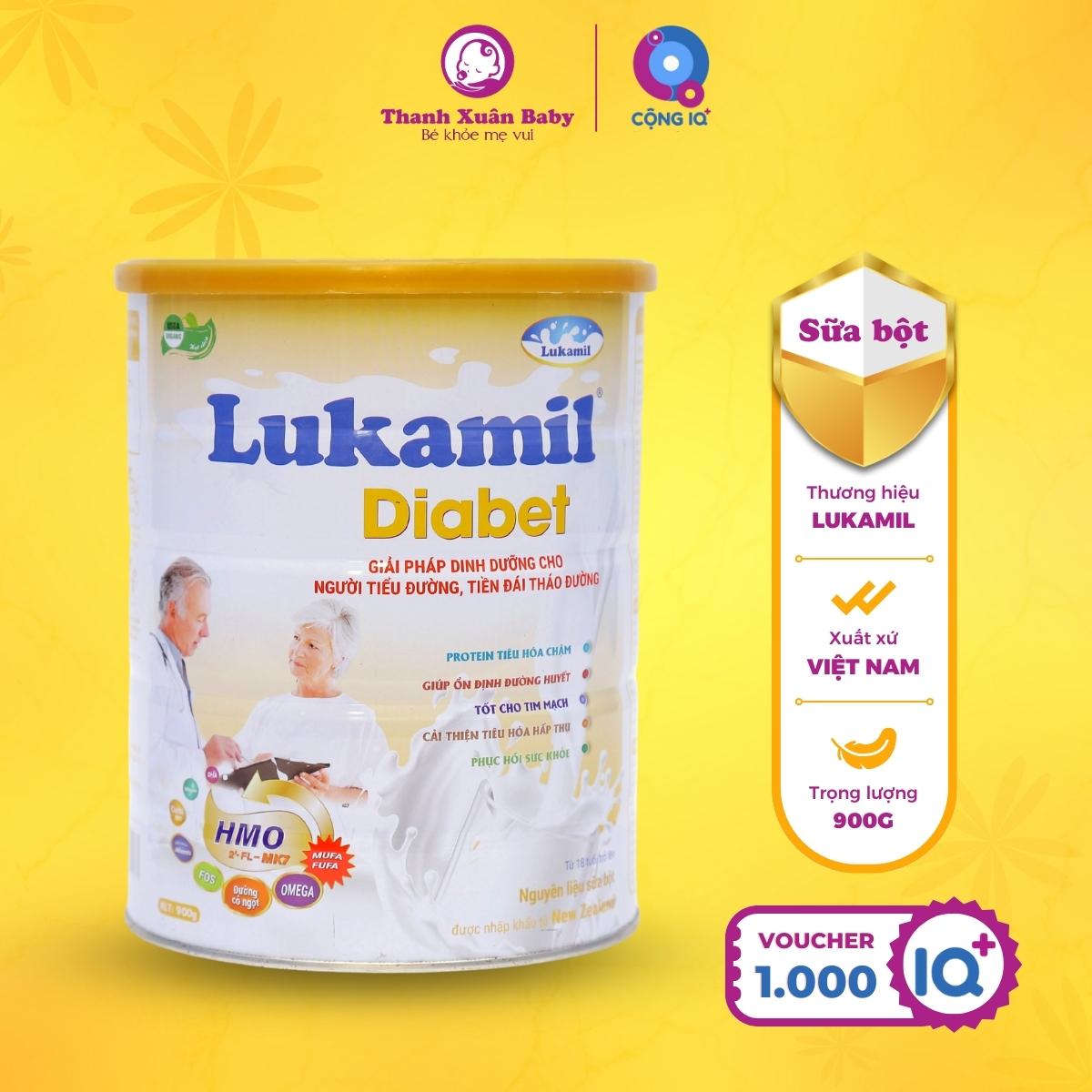 Sữa tiểu đường Lukamil Diabet 900g vị hạt chia chuẩn Mỹ