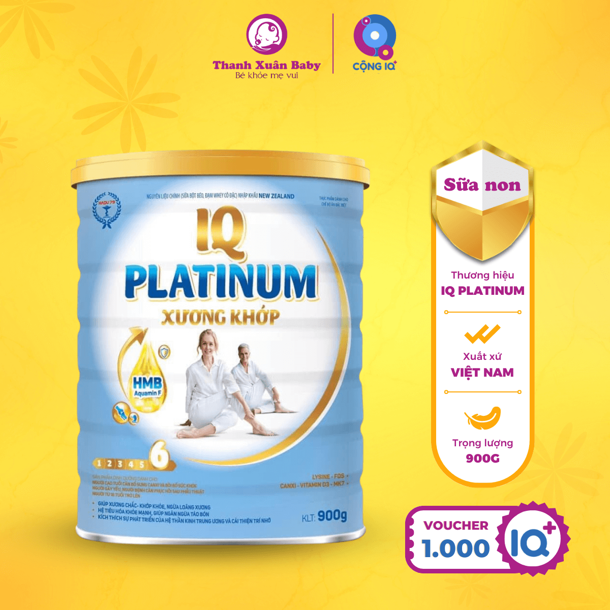 Sữa non IQ Platinum Xương Khớp 900g