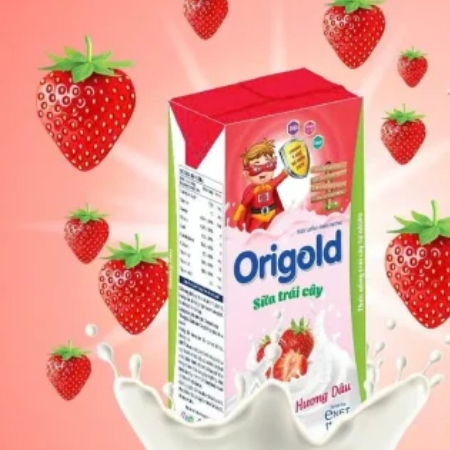 Sữa vị hoa quả Origold vị Dâu 110ml