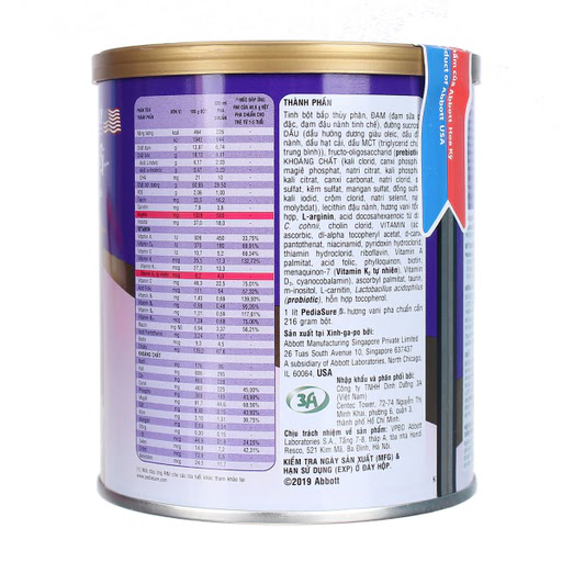 Sữa Bột Pediasure Mỹ - 850gram từ 1 - 10 tuổi