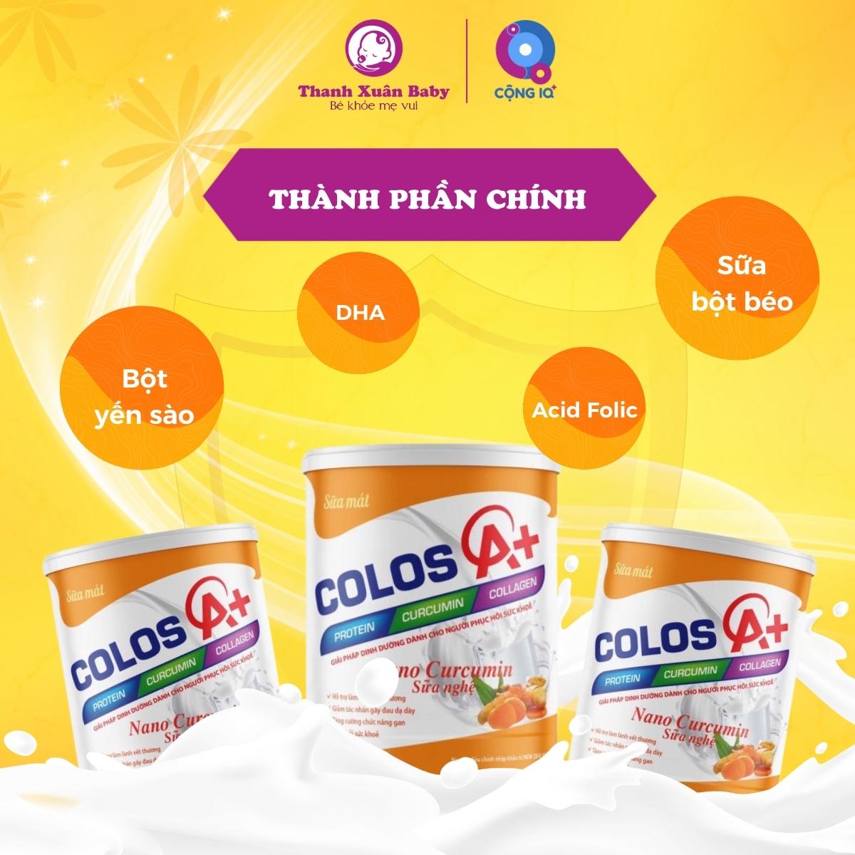 Thành phần Sữa nghệ Colos A+ Curcumin 900g