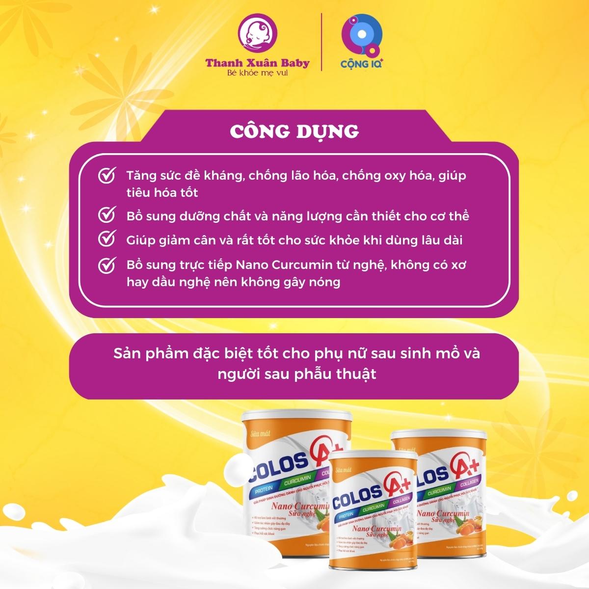 Công dụng của Sữa nghệ Colos A+ Curcumin 900g