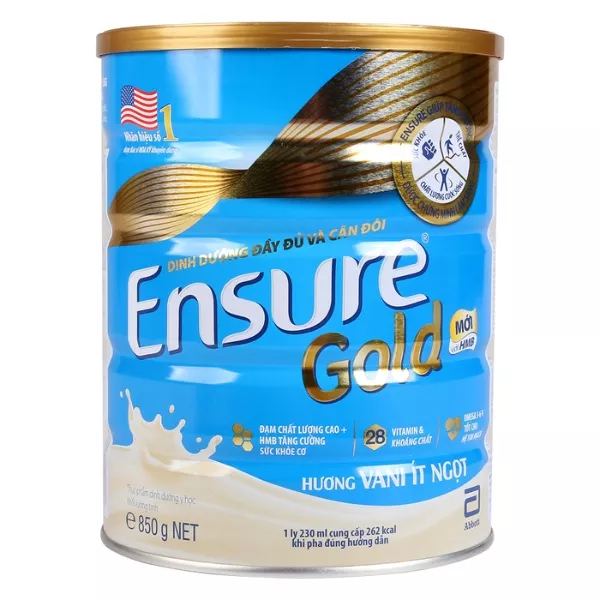 Sữa bột Ensure Gold Mỹ vị vani ít ngọt