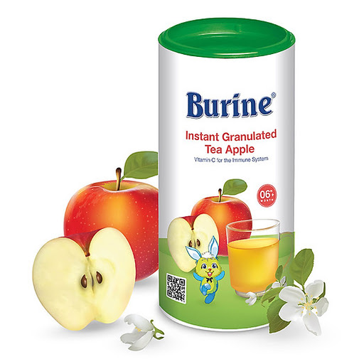 Trà cốm hoa quả Burine táo 200g (6M+)