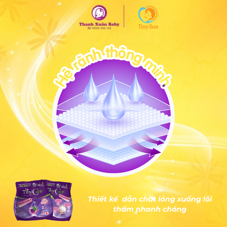 Băng vệ sinh Tiny Care hệ rãnh thông minh
