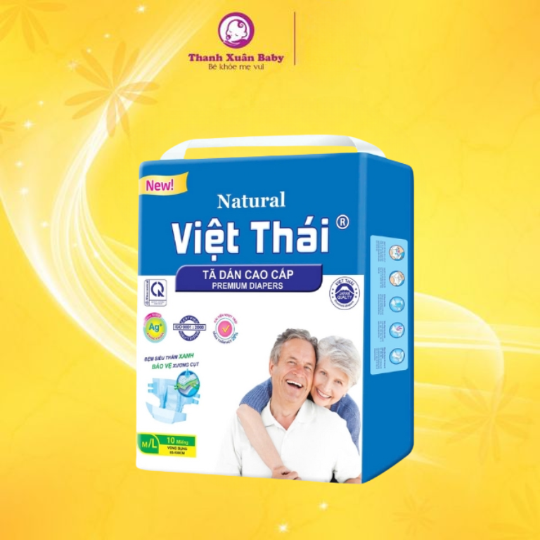 Bỉm già Việt Thái Nature M-10 miếng