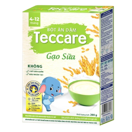 Bột ăn dặm Teccare - Gạo Sữa 200g